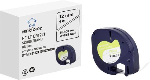 Renkforce RF-LT-D91221 Kompatibel ersetzt DYMO LT - 91221 12mm Bandfarbe: Weiß Schriftfarbe: Schwarz 4m