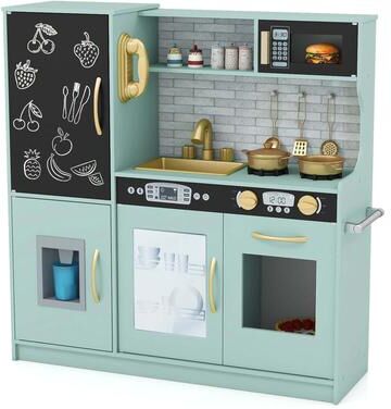 Kids Kitchen Playset Wooden Little Chef Pretend Toy Kitchen Set