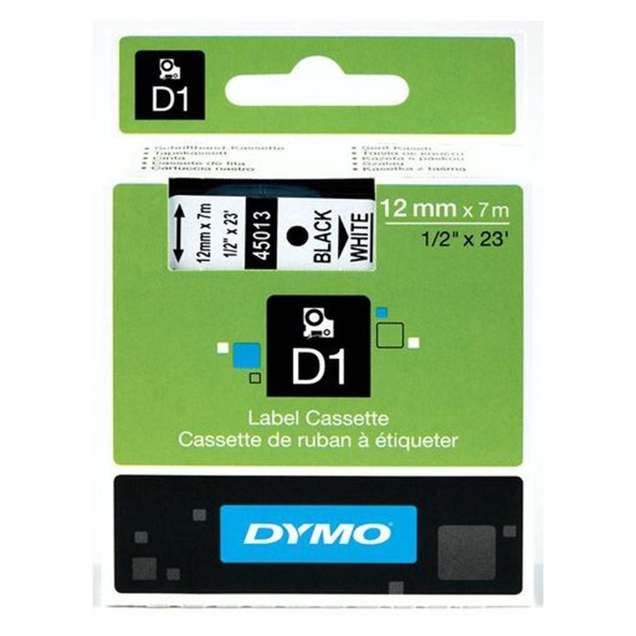 Dymo D1 - Standardetiketten - Schwarz auf Weiss - 12mm x 7m (1.20 cm, Schwarz, Weiss, Schwarz, Weiss) (S0720530)