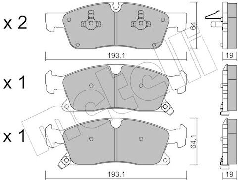 Metelli Bremsbelagsatz, Scheibenbremse 22-0927-0 Für Jeep