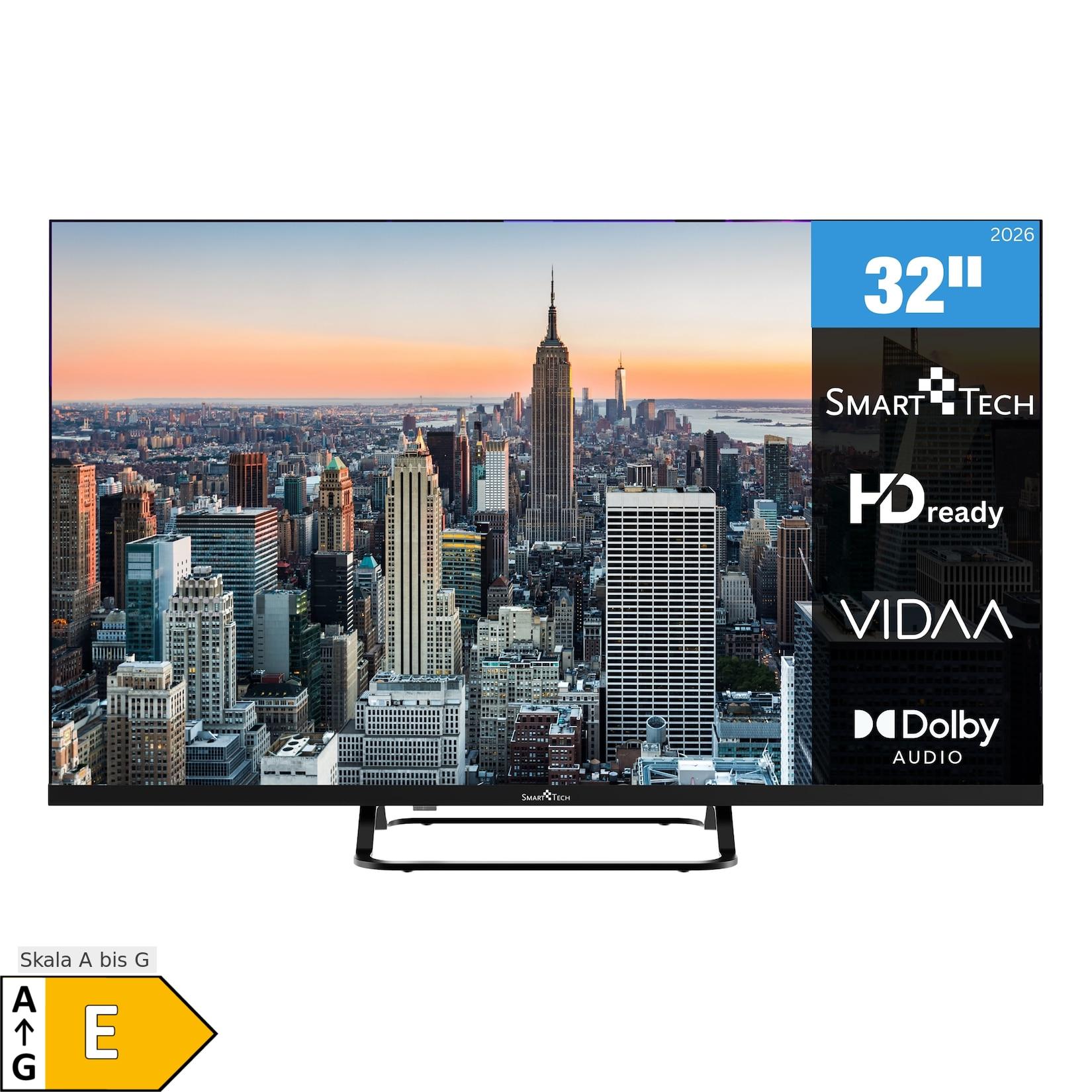 Smart Tech 32HV02V Fernseher 32 Zoll Smart TV VIDAA mit HD Auflösung, Bluetooth, Triple-Tuner (2026)