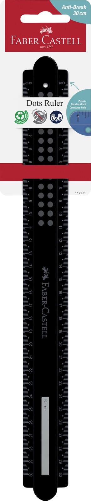 FABER-CASTELL Lineal Dots 30 cm schwarz 172131