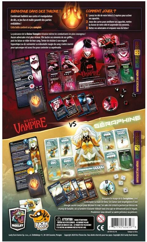 Lucky Duck Games Dice Throne S2 C4 - Séraphine Vs Reine Vampire
