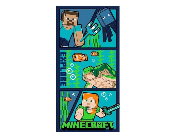 Serviette de plage Microfibre 100% polyester Minecraft : Explore