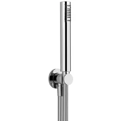 Gessi Tondo Brause-Set rund, Halterung, Wandanschluss-Bogen 1/2, Schlauch 1,50m, Stab-Handbrause, 14324031, Farbe: Chrom
