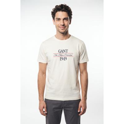 T-Shirt GANT "GRAPHIC", Herren, Gr. 4XL, cream, Jersey, Obermaterial: 100% Baumwolle, normal normal, Rundhals, Shirts T-Shirt