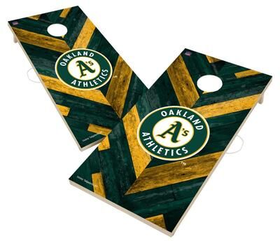 Skip's Garage Oakland Athletics MLB Cornhole Board Set
