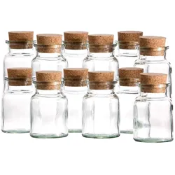 12er Set Gewürzgläser 150ml + Korken, Aufbewahrung von Tee, Kräutern & Gewürzen ****Vorpackplatz: REIHE 42.6///PLATZ 16