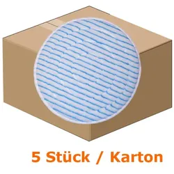 Microfaserpad Glit PolyPad blau-weiß 254 mm 10 Zoll 5 Stück feinste Polyesterfasern, für feinporige Bodenbeläge