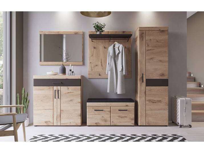 Armoire de vestiaire 58 x 195 x 38cm Butoir à droite Marron