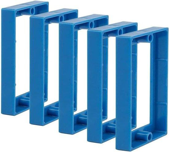 Set van 5 blauwe stopcontactverlengers van niet-ontvlambaar materiaal