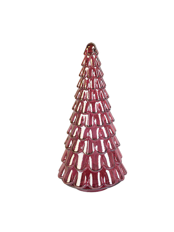 Clayre & Eef Dekofigur "Weihnachtsbaum" in Rot - (H)33 x Ø 16 cm - onesize