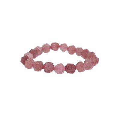 Armband FIRETTI "Schmuck Geschenk Facettschliff", rosa (altrosa, altrosa), Armbänder, Damen, 18cm, Silikon Stein, Silikon, Stein, Armband, Made in Germany - mit Labradorit oder facettiertem Quarz