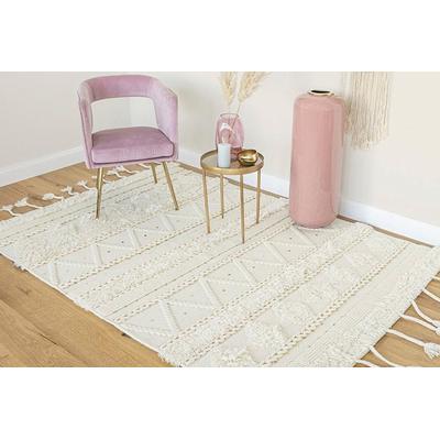 Wollteppich ME GUSTA "Bohist 525", beige (creme), B:160cm H:18mm L:230cm, Wolle, Teppiche