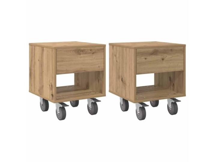 Tmriohed 2er Set Nachttisch Artisan-Eiche 40,5x40x48 cm Holzwerkstoff Kompakte Beistelltische für Schlafzimmer und Wohnzimmer. Bieten viel Stauraum für Ihre Alltagsgegenstände.
