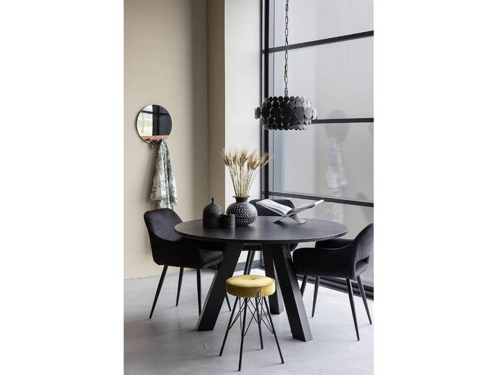Armlehnenstuhl Avril 2er-Set 60 x 80 x 57cm Schwarz/Schwarz