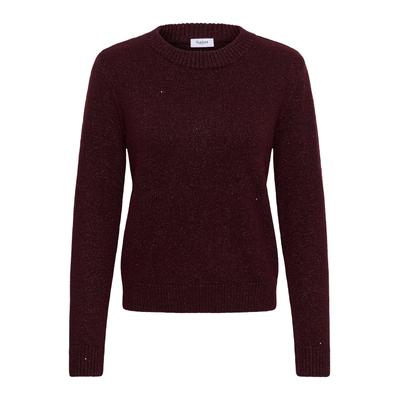 Strickpullover SAINT TROPEZ "Damen Strickpullover NovaSZ", Damen, Gr. M, braun (winetasting melange), Pullover Strickpullover