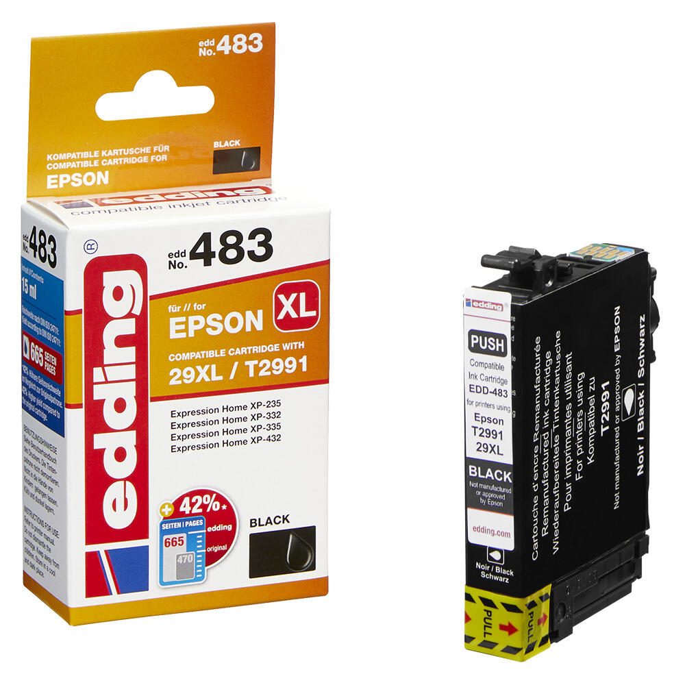 edding Druckerpatrone EDD-483 schwarz kompatibel zu EPSON 29XL / T2991XL 18-483