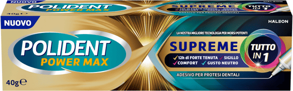 Polident Power Max Supreme Crema Adesiva Per Dentiera 40 gr