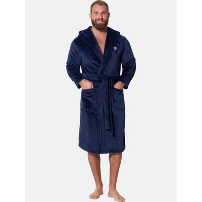 Hausanzug JAN VANDERSTORM "Fleece-Bademantel FRODE", Herren, Gr. 4XL, blau (dunkelblau), Homewear-Sets Hausanzug