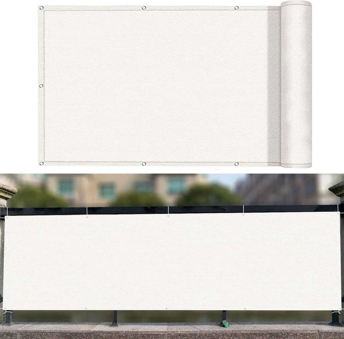 Wit Balkonscherm - Privacy Scherm van UV-bestendig HDPE - 145 x 800 cm