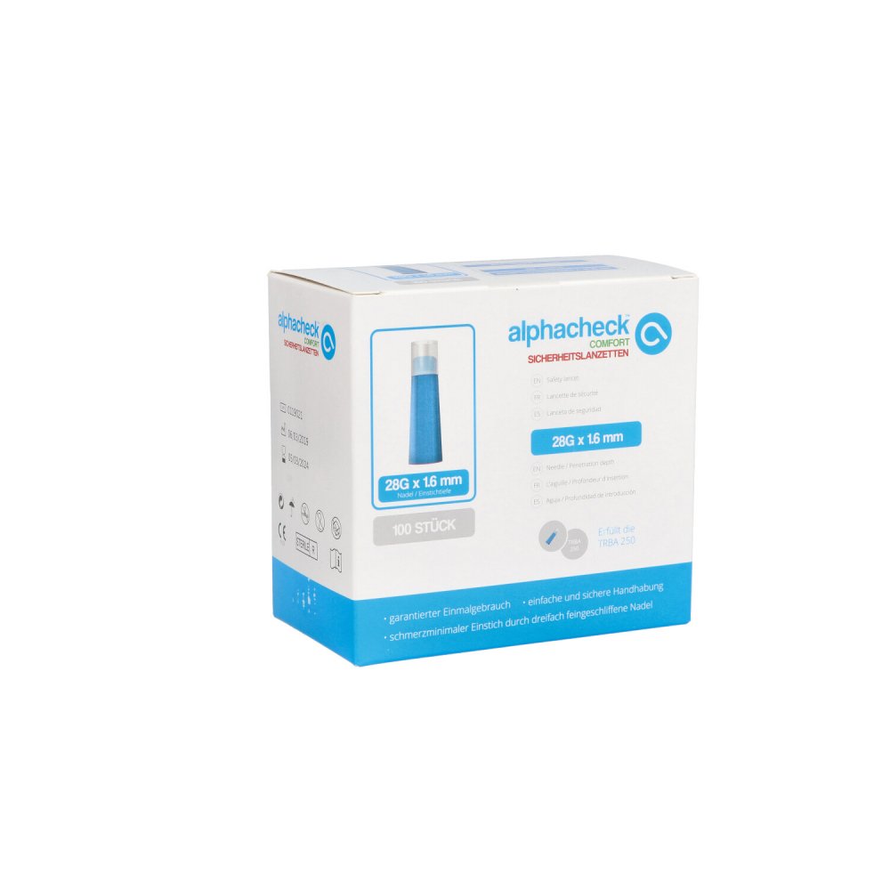 Berger Med GmbH Alphacheck comfort Sicherheitslanzett.28 G 1,6 mm 13754278