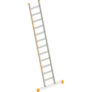 Layher Anlegeleiter Topic 1042, extrabreit, Länge 3,24m, Schwerlastleiter aus Aluminium, mit 12 Stufen