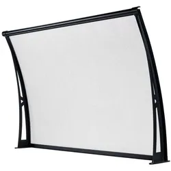 POWERTEC GARDEN Vordach aus Aluminium Polycarbonat, ca. 120 x 100 cm