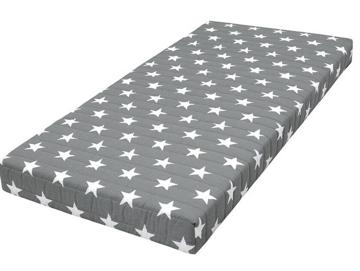 Bonellfederkern-Matratze Star Grau mit Sternen 90 x 200 cm