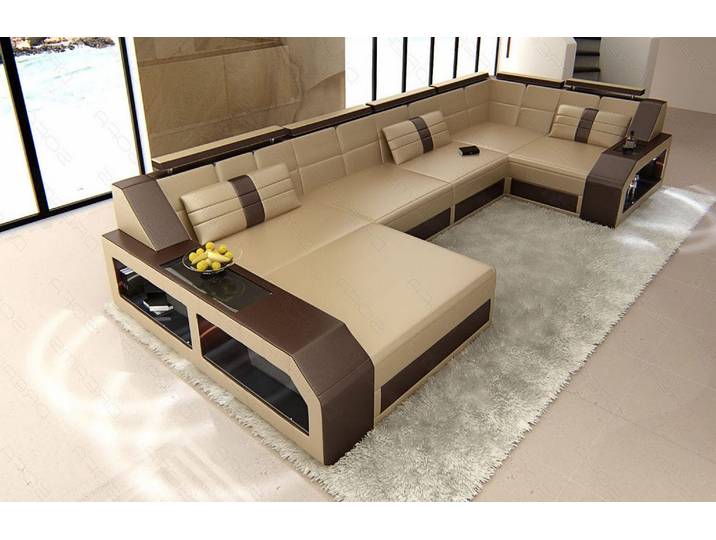Leder Couch Arezzo U-Form