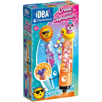 Kreativset CLEMENTONI "Idea, Deine Textmarker-Kreationen - Verrückter Sommer", bunt, Kreativsets, Kinder, Kunststoff