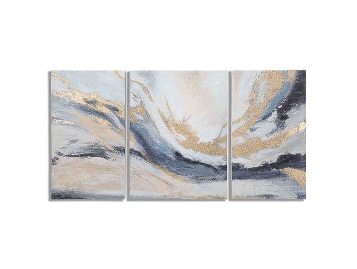 Leinwandbild Blau/Grau/Gold ca. 150x80cm