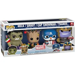 Funko Pop! Marvel Xmas 4 Pack (Hulk/Groot/Cap/Thanos) Excl