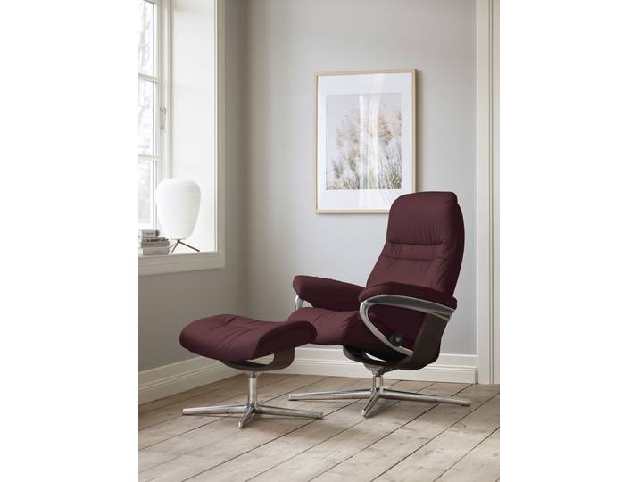 Relaxsessel, 92x105x80 cm, Leder BATICK, Bordeaux, Cross Base, Modern, Stressless