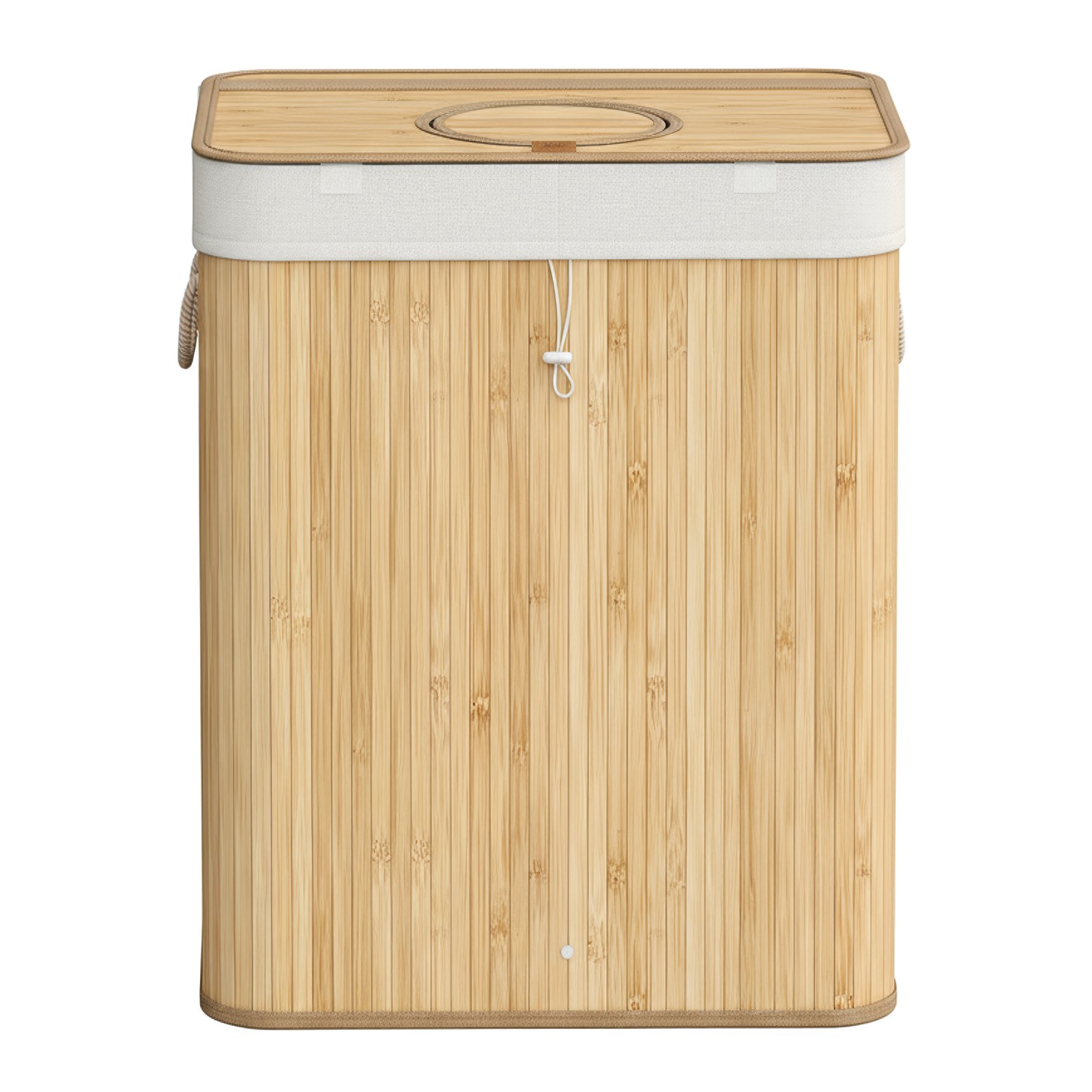 SONGMICS Pfandflaschen-Sammelbehälter, 120 L Pfandflaschen-Behälter, Bambus RRBB35012Y01