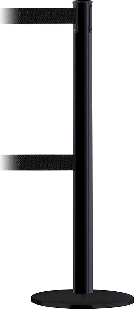 Gurtabsperrpfosten Advance Dualline, Bandauszug 3650 mm, Pfosten schwarz, Gurt schwarz Tensator