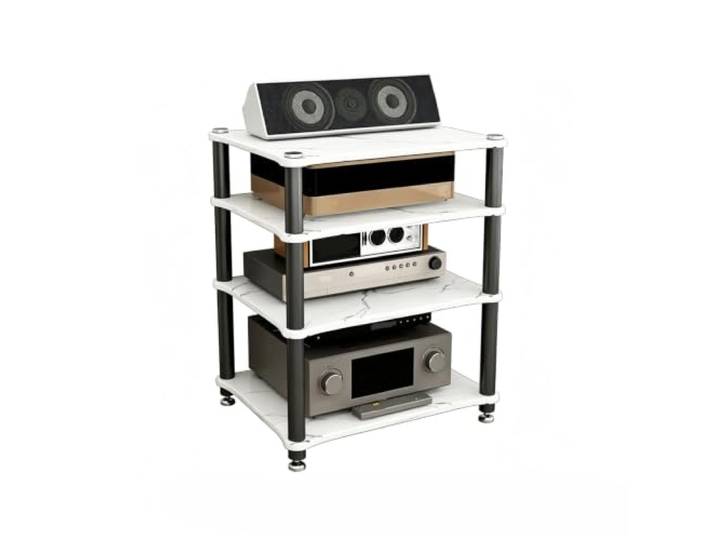 ZSCNYHMT Audio Rack, Stereo-Schrank 2-4 Ebenen Für Wohnzimmer Audio Setup Mehrschichtige aufbewahrung, audio-geräteorganisation, stabile struktur, schlichtes paneldesign(A,75cm/29.5in)