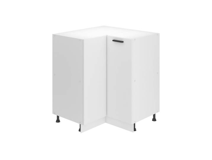 Belini Armoire basse de cuisine\, armoire basse de cuisine largeur 90 cm. SNP Armoire basse de cuisine sans plan de travail. Armoire d'angle cuisine 1 porte\, blanc mat