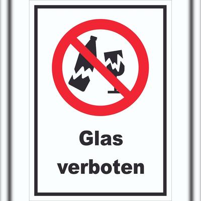 HB-Druck Schild Glas verboten A0 (841x1189mm)