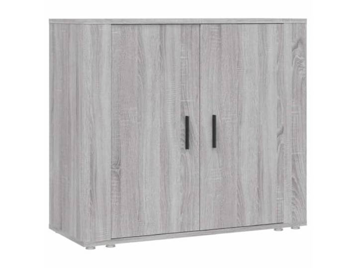 Kaorsrow Sideboard Grau Sonoma 80x33x70 cm Holzwerkstoff Beistellschrank Kompakter Kommodenschrank für Wohnzimmer und Flur mit geschlossenen Türen für staubgeschützte Aufbewahrung.