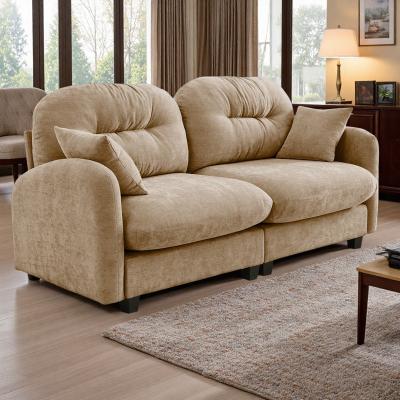 Chenille Modular Sofa with Quilted Pleated Design and Ergonomic Design