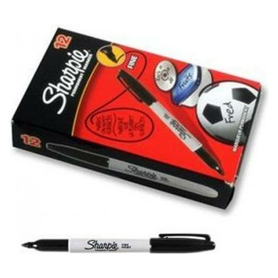 Sharpie Permanent-Marker 0.9 mm Rundspitze, Fein, Schwarz (12x) (S0810930)