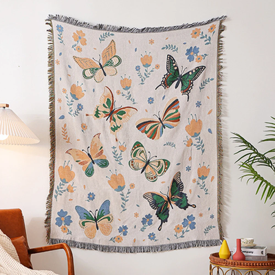 Shop Station Leopard Throw Blanket With Tassels Soft Boho Throw Blanket For Sofa, Bed & Beach b 51.18 62.99 In