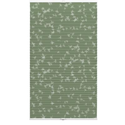 Plissee GARDINIA "Dekor Ginkgo Oesyter Mushroom", grün, B:40cm H:130cm, Obermaterial: 100% Polyester, Plissees, Klemmträger mit Feststellschraube, Plissee Concept Trägern zum Klemmen