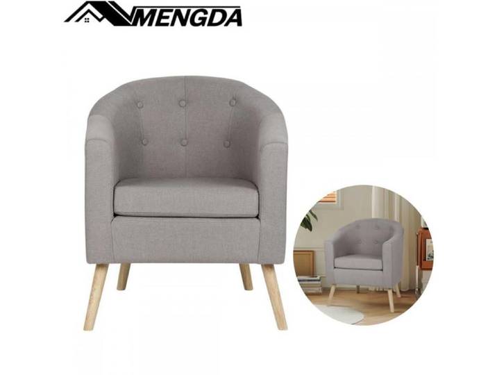 Fauteuil de salon-MENGDA-Fauteuil simple-Jusqu'à 150KG-Pour Salon chambre à coucher café-Gris fumé