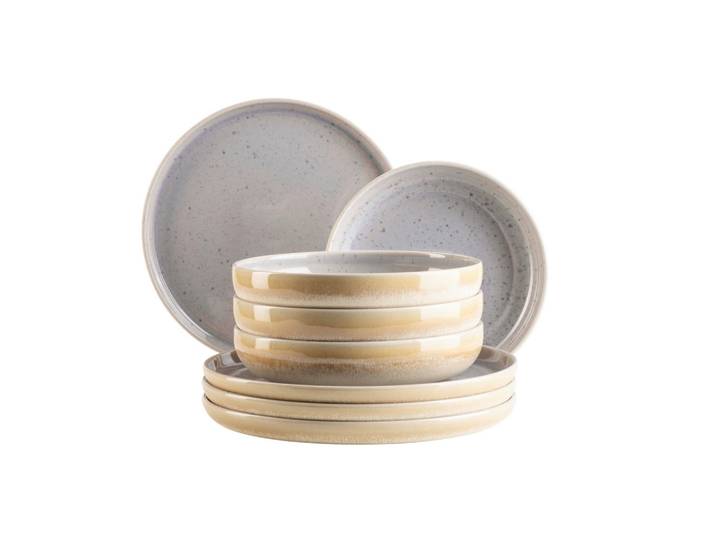 Mäser Tafelservice, Flieder, Keramik, 8-teilig, Geschirr, Geschirr-Sets, Tafelservice