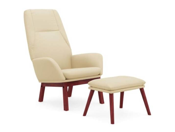 Heofavd Relaxsessel mit Hocker Creme Polstersessel 2-teilig Modern