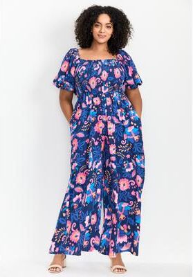Plus Size Women's Annabelle Jumpsuit by Avenue in Floral Odyssey (Size 30/32)