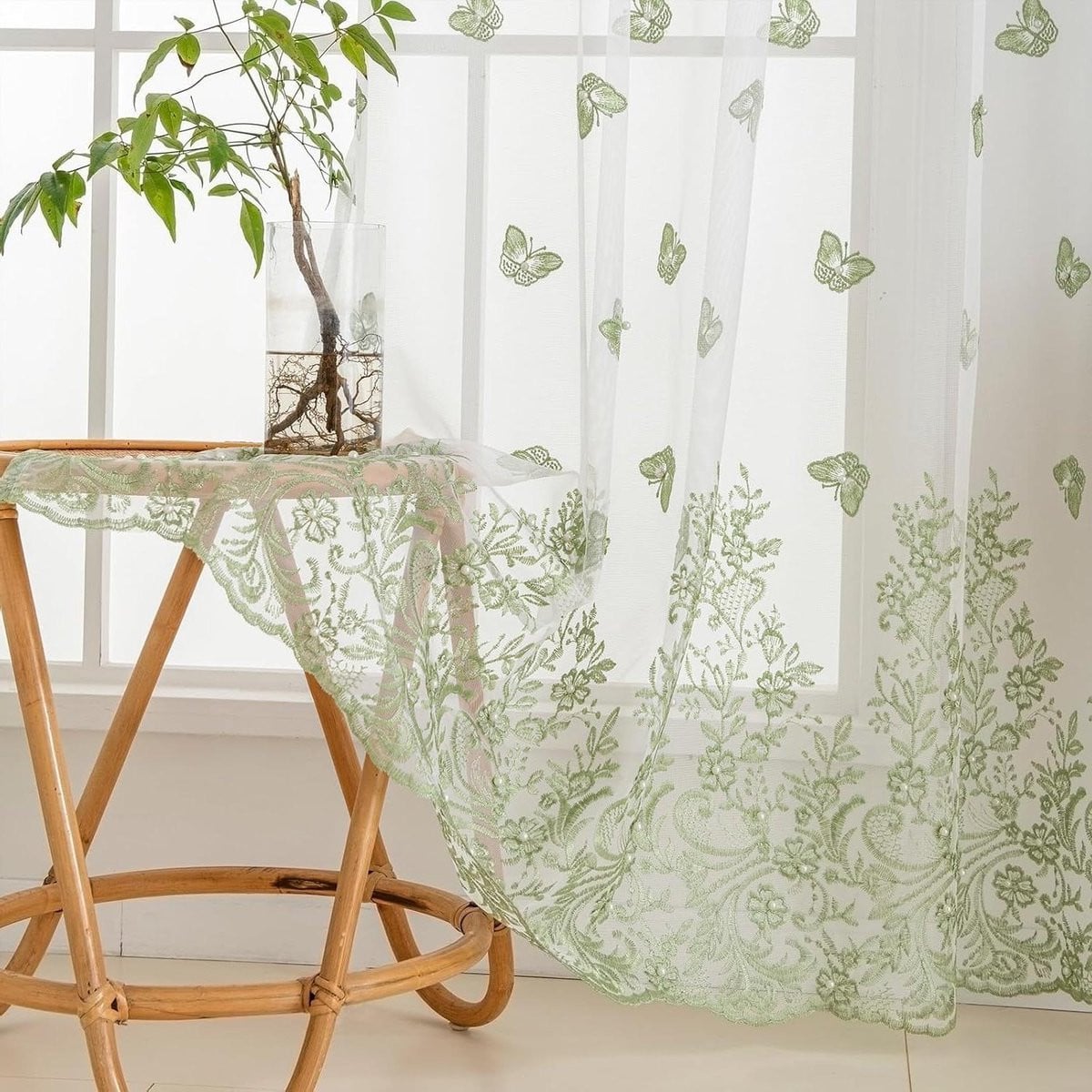 Transparante gordijnpanelen met stippen voor woonkamer decoratie
