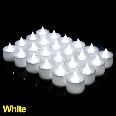 Uplift Treasures Colorful LED Flameless Tealight Candles Set white 1pc